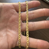 18k Yellow Gold 27g Solid Vintage Circle Curb Link Chain Necklace Italy 23"