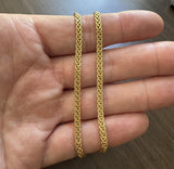 18k Yellow Gold 6.3g Ladies Flat Wheat Link Chain Necklace Italy 17"