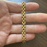14k Yellow Gold 7.9g Hollow Polished 8mm Panther Link Bracelet Italy 7.25"