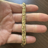 14k Yellow Gold 15.2g Thick Ladies 8mm Byzantine Link Bracelet 7.25"
