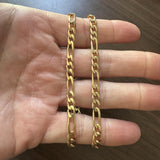 14k Yellow Gold 28.7g Solid 5.5mm Figaro Link Chain Necklace Italy 21"