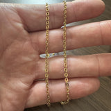 18k Yellow Gold 6.9g Solid Thin 3mm Flat Circle Link Chain Necklace Italy 20"