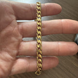 18k Yellow Gold 24.5g Solid Vintage UnoAErre Men's Curb Link Bracelet Italy 8.5"