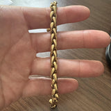 18k Yellow Gold 31.3g Vintage Thick 8.5mm Ladies Fancy Link Bracelet 8"