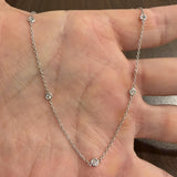 14k White Gold and 0.50cttw Diamonds by the Yard Necklace 24"