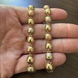 14k Yellow White and Rose Gold 31g Ladies Half Ball Link Necklace Italy 17"
