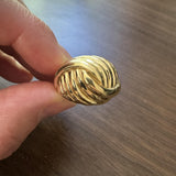 18k Yellow Gold 15.3g Solid Heavy Ladies Shrimp Ring Size 6-8