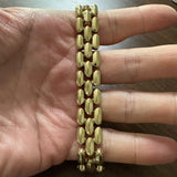 14k Yellow Gold 27.5g Ladies Thick 15mm Panther Link Bracelet 6.75"