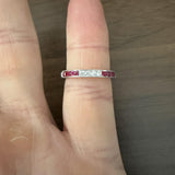 Beverly K 18k White Gold 0.45cttw Diamond and Ruby Milgrain Band Ring Size 6.5