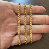 19k Portuguese Yellow Gold 19.5g Solid 4mm Double Circle Curb Link Necklace 24"