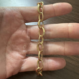 18k Yellow Gold 11.7g Ladies Polished 10mm Oval Cable Link Bracelet 7.5"