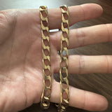 14k Yellow Gold 57.7g Solid Vintage 8mm Squared Curb Link Chain Necklace 23.5"