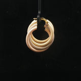 18k Yellow White and Rose Gold 7.8g Textured Twisted Hoop Earrings Italy 1.25"