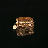 19k Yellow Gold 3.9g Ladies Diamond Cut Seven Band Ring Size 6.5