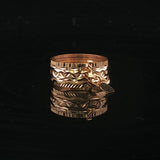19k Yellow Gold 3.9g Ladies Diamond Cut Seven Band Ring Size 6.5