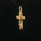19k Portuguese Yellow Gold 7g Vintage Cross Crucifix Pendant 1.75"