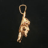 19k Yellow Gold 15.2g Solid Heavy Jesus Head Pendant 2"