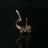 14k Yellow Gold Red Garnet and Diamond Vintage Huggie Earrings