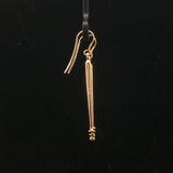 18k Yellow Gold 3.3g Long Dangle Bar Earrings 1.75"