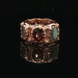 14k Yellow Gold 14.2g Solid Multi Gemstone Band Ring Size 6.25