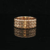 14k Yellow Gold 9.7g Solid Vintage 9mm Mesh Band Ring Size 9