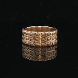 14k Yellow Gold 9.7g Solid Vintage 9mm Mesh Band Ring Size 9