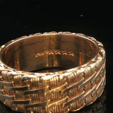 14k Yellow Gold 9.7g Solid Vintage 9mm Mesh Band Ring Size 9
