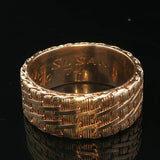 14k Yellow Gold 9.7g Solid Vintage 9mm Mesh Band Ring Size 9