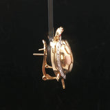 14k Yellow White and Rose Gold 14g Ruby Eye Turtle Stud Earrings