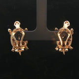 14k Yellow White and Rose Gold 14g Ruby Eye Turtle Stud Earrings