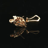 14k Yellow White and Rose Gold 14g Ruby Eye Turtle Stud Earrings