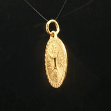 24k Pure Yellow Gold 3.1g Chinese Good Luck Cash Coin Charm Pendant