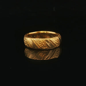 24k Pure Yellow Gold 7.5g Solid Heavy 5.5mm Band Ring Size 4.5