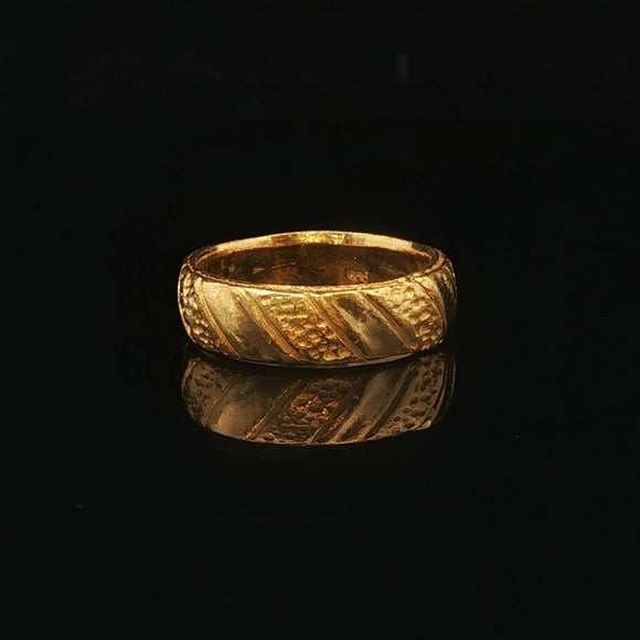 24k Pure Yellow Gold 7.5g Solid Heavy 5.5mm Band Ring Size 4.5