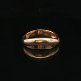 18k Yellow Gold and Flush Set Diamonds Curved Band Ring Size 6