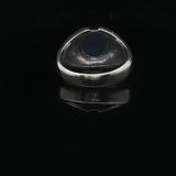 14k White Gold Blue Star Sapphire and Diamond Men's Ring Size