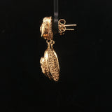 14k Yellow Gold 6.7g Ladies Face Motif Dangle Drop Earrings Italy 1.25"