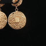 14k Yellow Gold 6.7g Ladies Face Motif Dangle Drop Earrings Italy 1.25"
