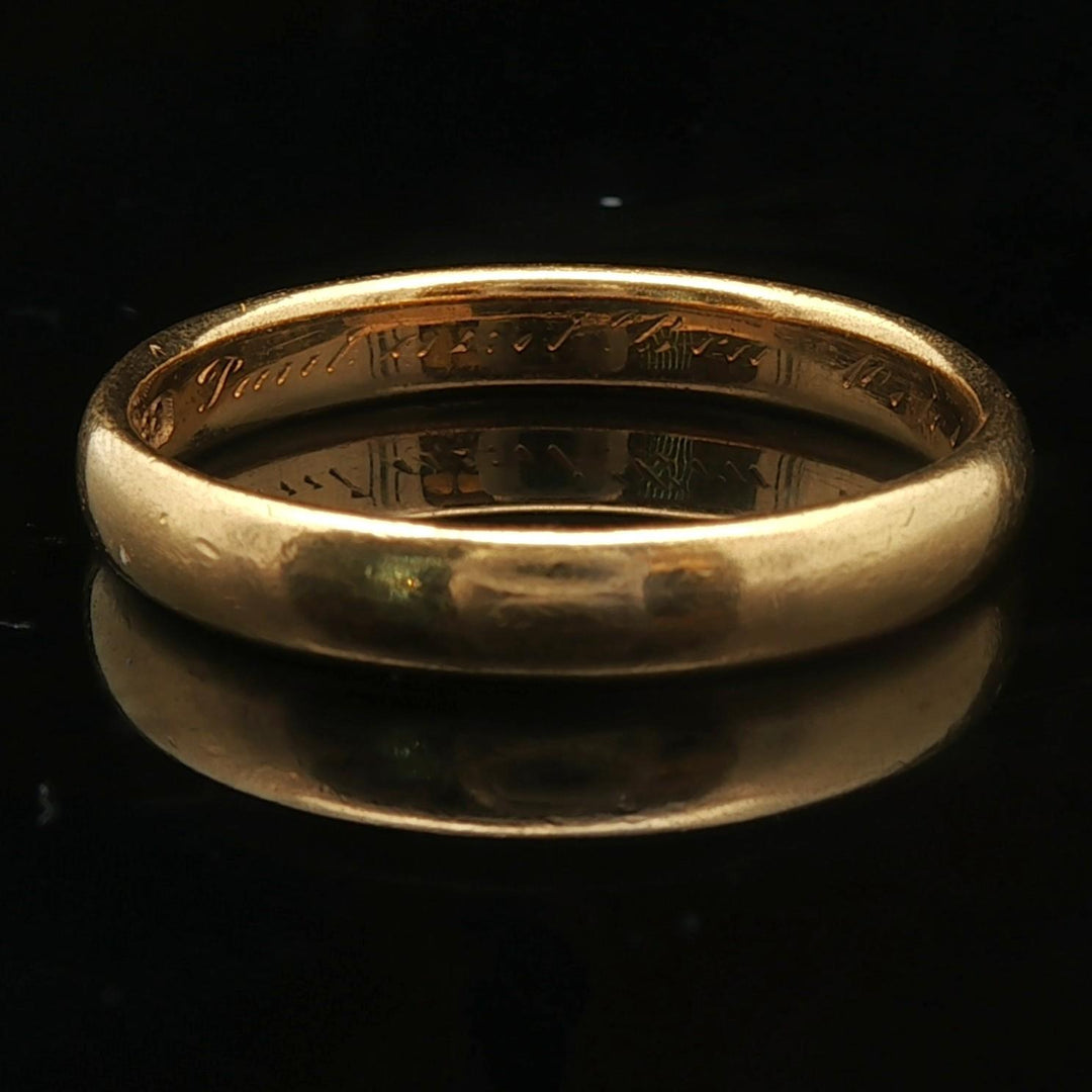 Tiffany & Co. Antique 22k Yellow Gold 4.1g Solid 3.5mm Band Ring Size 7.75