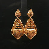 22k Yellow Gold 8.1g Beaded Drop Dangle Fancy Earrings 1.75"