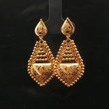 22k Yellow Gold 8.1g Beaded Drop Dangle Fancy Earrings 1.75"
