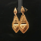 22k Yellow Gold 8.1g Beaded Drop Dangle Fancy Earrings 1.75"