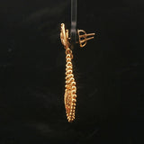 22k Yellow Gold 8.1g Beaded Drop Dangle Fancy Earrings 1.75"