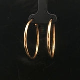 18k Yellow Gold 5g Vintage Polished Round Hoop Earrings Italy 1.25"