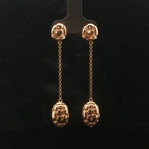 John Hardy 18k Yellow Gold 3.7g Pebbled Drop Dangle Earrings 2.25"