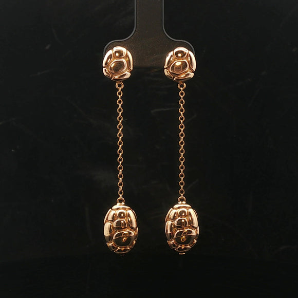 John Hardy 18k Yellow Gold 3.7g Pebbled Drop Dangle Earrings 2.25