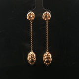 John Hardy 18k Yellow Gold 3.7g Pebbled Drop Dangle Earrings 2.25"