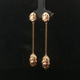 John Hardy 18k Yellow Gold 3.7g Pebbled Drop Dangle Earrings 2.25"