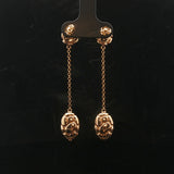 John Hardy 18k Yellow Gold 3.7g Pebbled Drop Dangle Earrings 2.25"