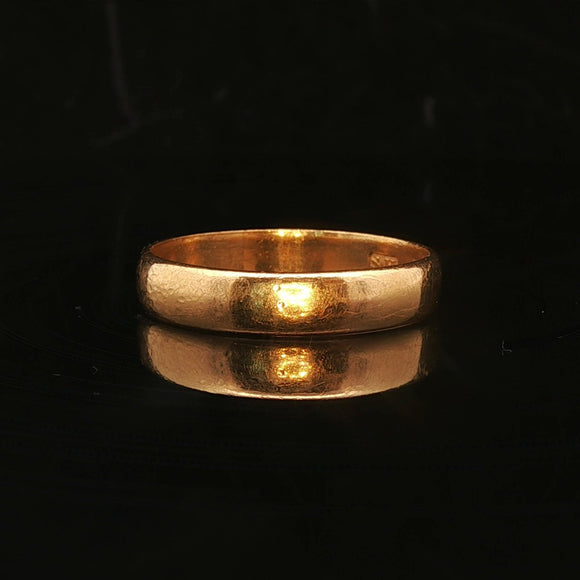22k Yellow Gold 3.5g Solid 4mm Band Ring Size 8